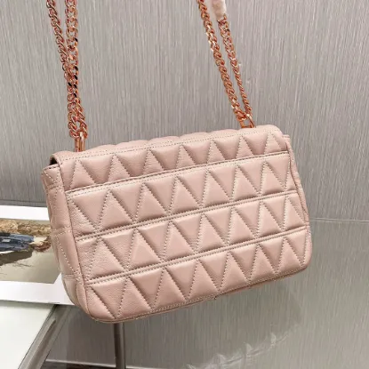Picture of MK small fragrant style sheepskin bag chain pink Size: 25CmX16cmX8.5cm