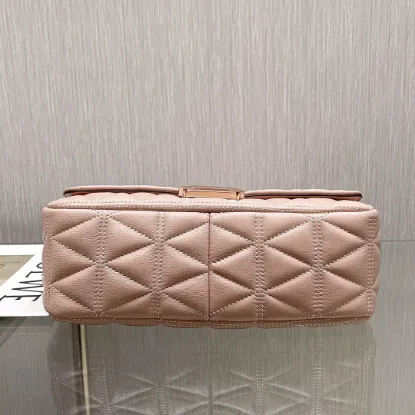 Picture of MK small fragrant style sheepskin bag chain pink Size: 25CmX16cmX8.5cm