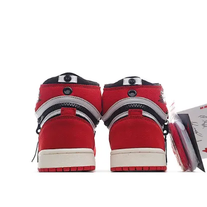 Picture of Air Jordan 1 Switch AJ1 Joe 1 wine red zipper high-top cultural basketball