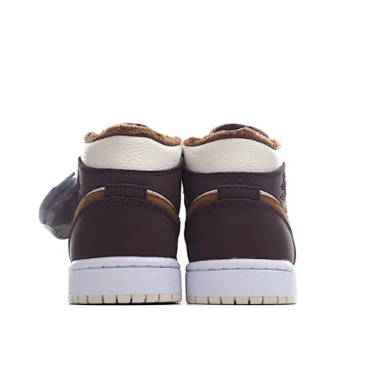 Picture of Air Jordan 1 Mid AJ1 Mid Basketball Shoes Beige Brown