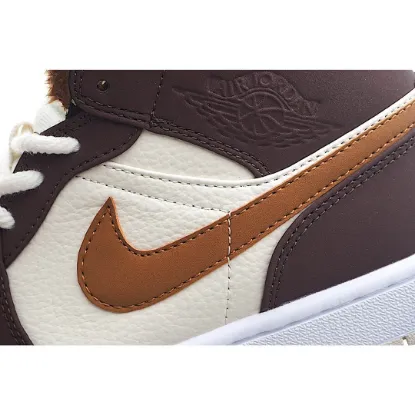 Picture of Air Jordan 1 Mid AJ1 Mid Basketball Shoes Beige Brown
