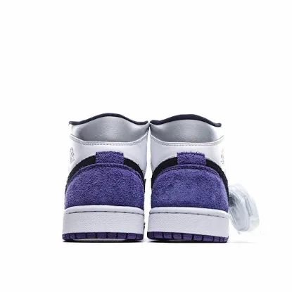 Picture of Air Jordan 1 Mid AJ1 Mid Basketball Shoes Grey Panda