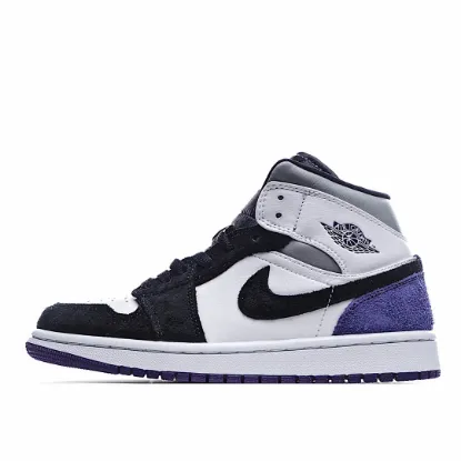 Picture of Air Jordan 1 Mid AJ1 Mid Basketball Shoes Grey Panda