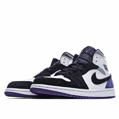 Picture of Air Jordan 1 Mid AJ1 Mid Basketball Shoes Grey Panda