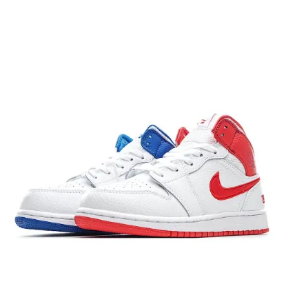 Picture of Air Jordan 1 MID Blue and Red Mandarin Ducks DH0200-100 Mid Series