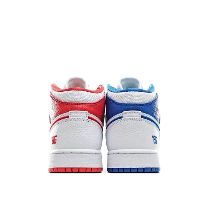 Picture of Air Jordan 1 MID Blue and Red Mandarin Ducks DH0200-100 Mid Series