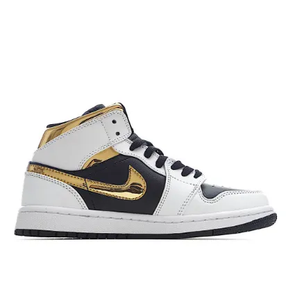 Picture of Air Jordan 1 Mid GS 'White Gold'