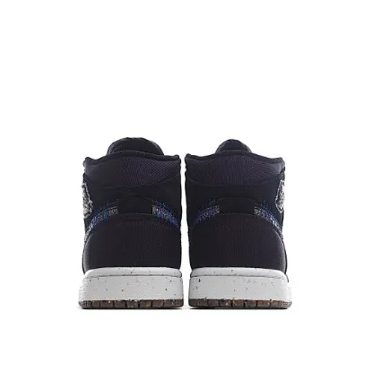Picture of Air Jordan 1 MiD Mid-Top Basketball Shoes Ink Canvas Black