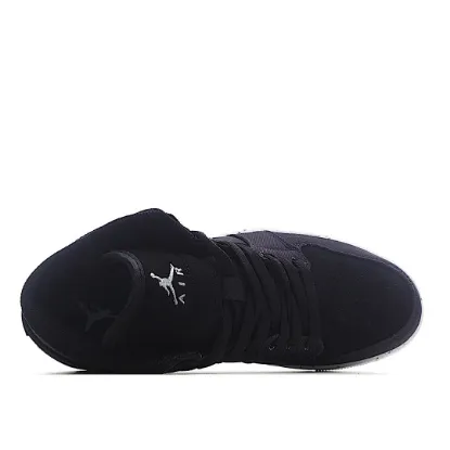 Picture of Air Jordan 1 MiD Mid-Top Basketball Shoes Ink Canvas Black