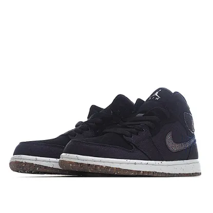 Picture of Air Jordan 1 MiD Mid-Top Basketball Shoes Ink Canvas Black