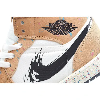 Picture of Air Jordan 1 Mid SE GS 'Brushstroke Paint Splatter'