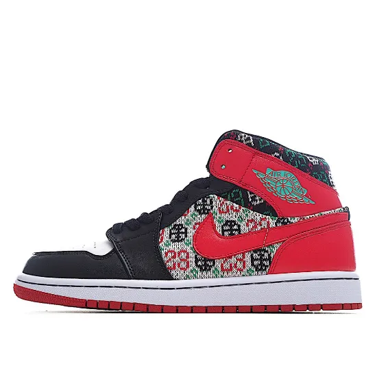 Picture of Air Jordan 1 Mid SE GS 'Ugly Christmas Sweater'