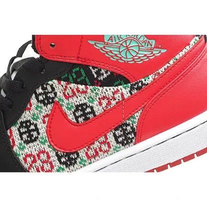 Picture of Air Jordan 1 Mid SE GS 'Ugly Christmas Sweater'