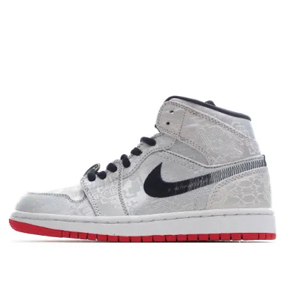 Picture of Clot x Air Jordan AJ1 Mid "Fearless" in white silk