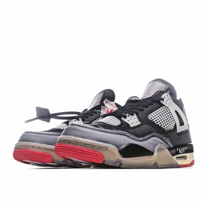 Picture of Air Jordan AJ4 RetroCream Cicada Wing Black Gray Red