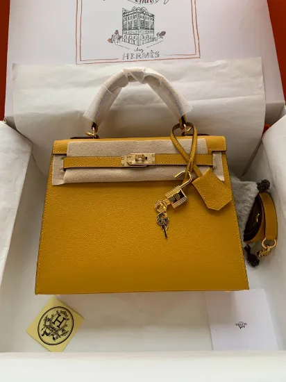 Picture of stockKelly amber yellow gold and silver buckle bag: size:25cm*28cm